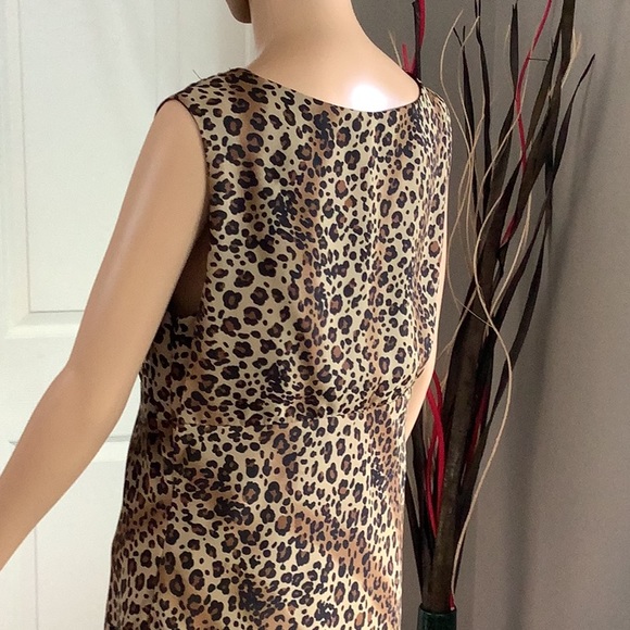 HELENE BLAKE Lepord print, sleeveless dress.  Size 12 - Picture 8 of 10